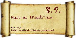 Nyitrai Ifigénia névjegykártya